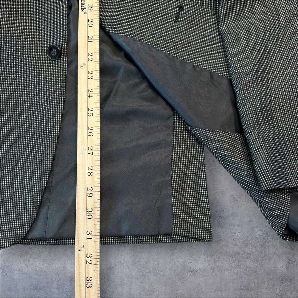 CALVIN KLEIN Men's Blazer Sport Coat Two Button Suit Jacket 44L Gray Silk/Wool